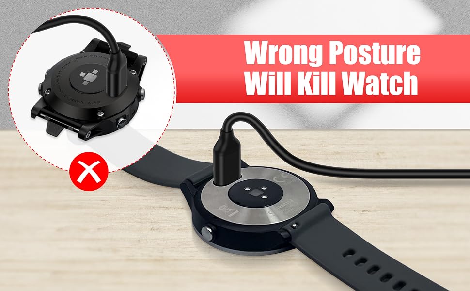 Garmin watch charging cable charger Fenix Forerunner Instinct Quatix Tactix Venu Vivoactive