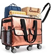 BALEINE Reusable Grocery Bag on Wheels, Foldable Rolling Tote Bag | Double-Layer PP, 360° Swivel ...