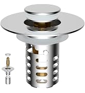 Anylock Upgraded Bathroom Sink Drain Strainer Hair Catcher Universal 3 in 1 Pop-up Sink Stopper, ...