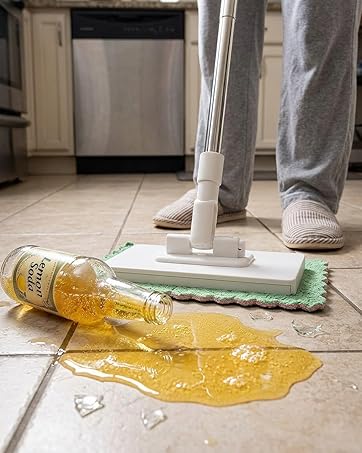 Snap Grip Mini Mop, Zero Touch Cloth Changing Mop with Automatic Push Pull Handle