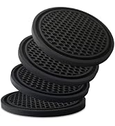 KULOLO Car Cup Holder Coaster 4 Pack - Non Slip & Shockproof,Flexible PVC Rubber Insert for Car/T...