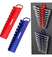 WORKPRO 2-Pack Magnetic Wrench Organizer, 12-Piece Gripper Wrench Holder for Stubby or Line Wrenc...