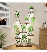 Plant Stand Indoor with Grow Lights, 7 Tiered Plant Shelf Indoor, 50'' Corner Plant Stands for In...