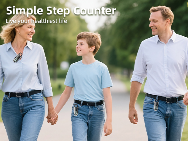 3D Pedometer Step Counter for Walking, Running & Fitness - Accurate Step & Calorie Tracker
