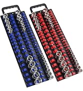 ALOANES 160-Piece Portable Socket Organizer Steel Tray, Heavy Duty Socket Holders with Handle, So...
