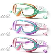 LEEIGGT Swim Goggles for Kids, Anti Fog UV Protection, Leakproof Wide ViewSwimming Goggles Youth ...
