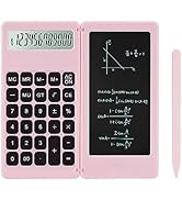 Desk Calculator, Desktop Small Calculator with Writing Notepad, Basic 4-Function Math Large Butto...