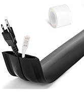 Black Cord Protector Floor, 6FT Floor Cable Covers for Cords, Power Cord Floor Cover, Floor Cable...