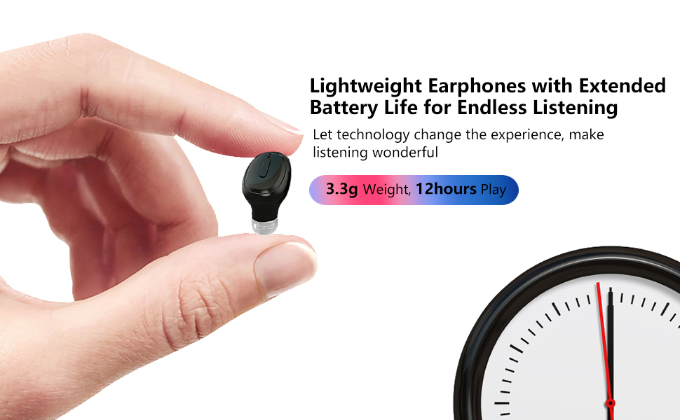 SYSFUN Single Bluetooth Wireless Earbud Mini Invisible in-Ear Wireless Bluetooth Headphone A+2