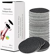 60pcs Replaceable Sandpaper Refill Discs 80 Grit for Electric Foot File Callus Remover Hard Dry D...