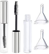 2Pcs 10ml Empty Mascara Tube with Eyelash Wand,Silver Eyelash Cream Container Bottle with Funnels...