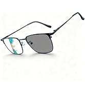 Myfeasy Photochromic Progressive Multifocal Reading Glasses Transition Blue Light Blocking for Re...