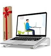 KYQEE Ventilated Laptop Stand for Desk, Ergonomic Aluminum Laptop Riser, Computer Stand for Lapto...
