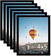 JCJMY 4x5 Picture Frame Set of 6 Black for Wall Hanging or Tabletop- Wall Mounting Horizontally o...