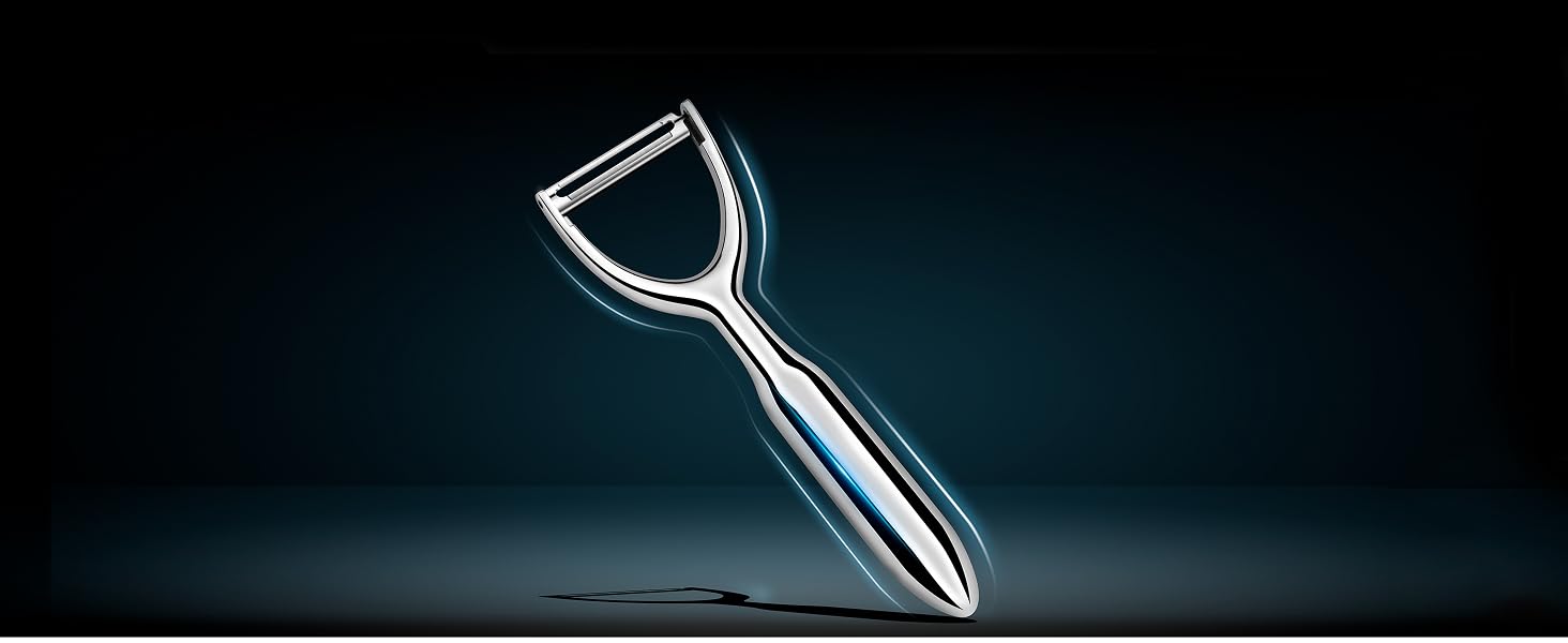 Carrot peeler has a comfortable long handle, easing fatigue during extended use