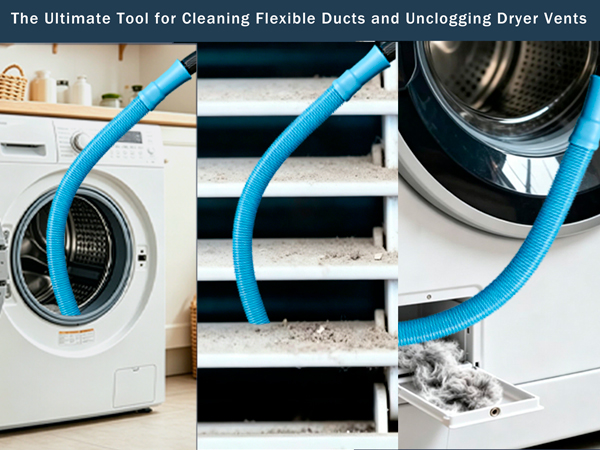 Dryer Vent Cleaner Kit with Dryer Vacuum Hose Attachment