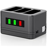3-Slot Charger/Charging Dock, Suitable for Ring doorbells and Camera Batteries,with LED Display,C...