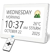 Mesqool 10.1" Large Digital Calendar Clock for Seniors with Date & Day | Easy-to-Read Display, Da...
