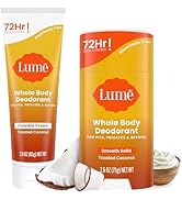 Lume Whole Body Deodorant - Invisible Cream Tube and Solid Stick - 72 Hour Odor Control - Aluminu...