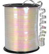 OMISELIO White Curling Ribbon, 500 Yard Iridescent White Ribbon, Curling Ribbon for Gift Wrapping...