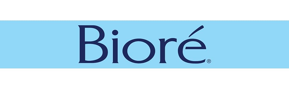 Biore Logo in navy font on a light blue background.