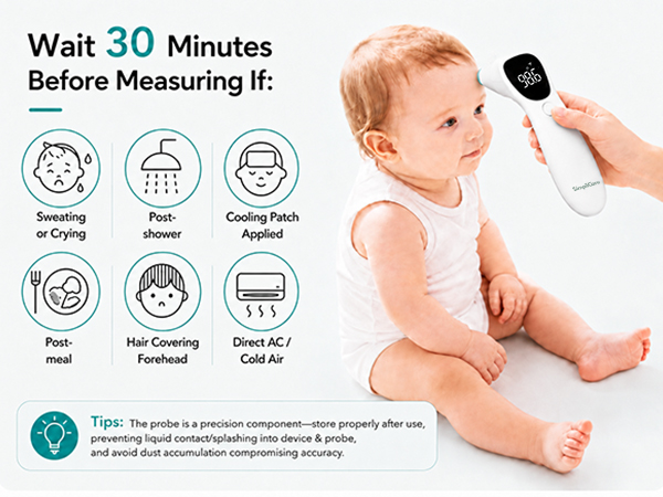 SimpliCare AET-R842 infrared thermometer for forehead, ear, and object temperature checks