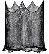ZeeDix Halloween Black Creepy Cloth 80 × 200 Inch Giant Spooky Cheesecloth Halloween Decoration S...