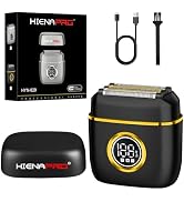 HIENA PRO Men's Electric Foil Shaver - USB-C Rechargeable, IPX7 Waterproof, Pocket-Sized with LED...