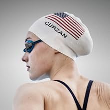 Image of person wearing swimmers goggles with text reading peripheral view.