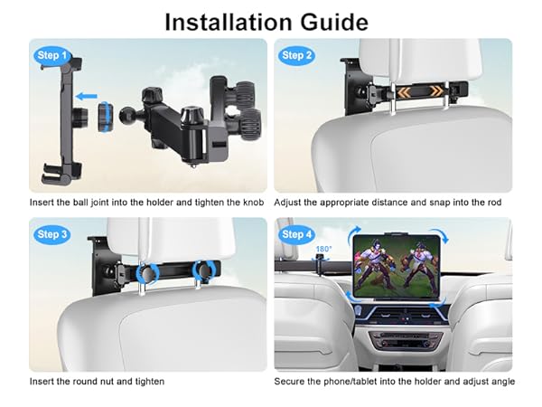 PLDHPRO Tablet Holder for Car Headrest, Foldable Stand Car Backseat Phone Tablet Mount Back Seat