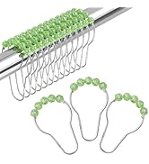 Amazer Shower Curtain Hooks, Decorative Shower Curtain Hooks, Shower Curtain Rings Rustproof Stai...