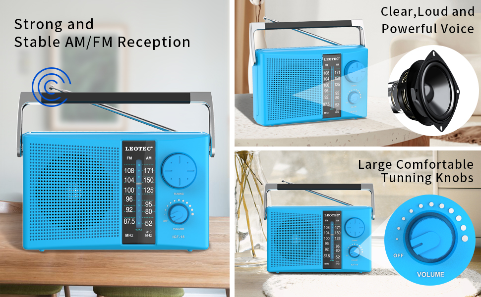 am fm radio blue