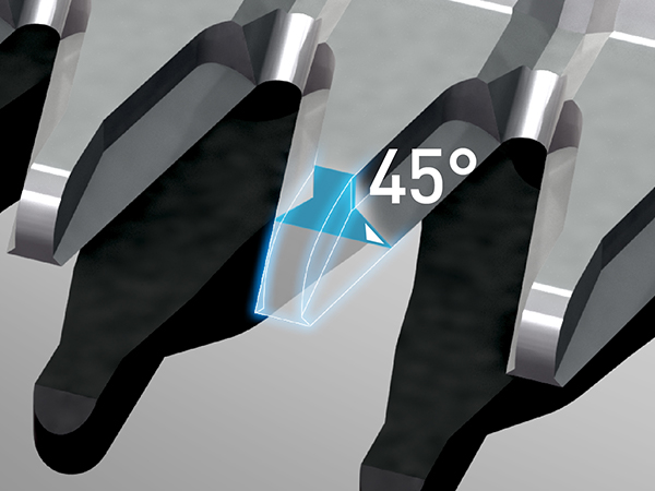 Precision, 45-Degree Blade Edge