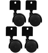 KALLORY 4pcs 1.5-inch U Clamp Bracket Mini Caster Wheels for Furniture Small Office Chair Castors...