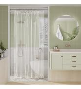 Amazer Stall Shower Curtain Liner, 36x72 Plastic Clear Shower Liner PEVA Medium Weight Inside Sho...