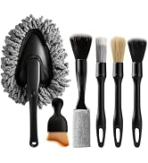 6PCS Car Detailing Brush Kit - Ultra Soft Boars Hair Car Interior Detailing Brushes