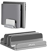 JARLINK 4-in-1 Adjustable Vertical Laptop Stand Holder, Aluminum Dual Slots Laptop Rack for Desk,...