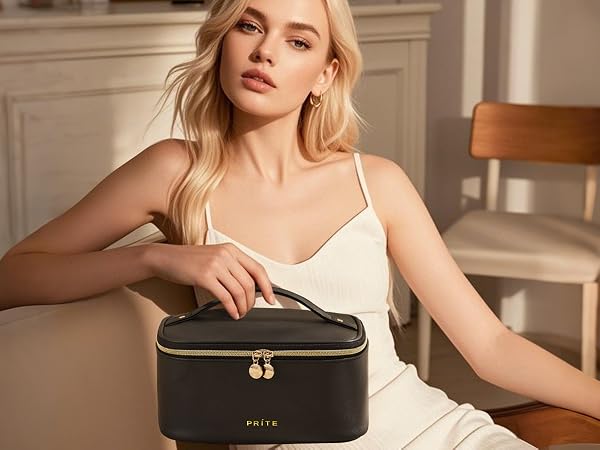 black makeup bag