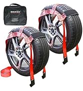 Boxer Pro Tow Dolly Basket Straps with Flat Hooks – 2 Pack – Wheel Bonnet Tie Down System – 15”-1...