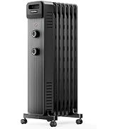Pelonis Oil Filled Space Heater for Indoor Use with Adjustable Thermostat | Space Heaters with 15...