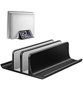Vaydeer Double Adjustable Vertical Laptop Stand Newly Designed 2 Slots Aluminum Desktop Dual Hold...