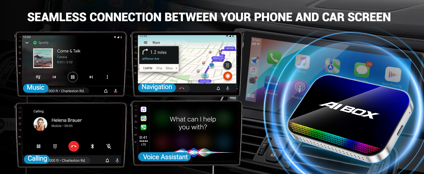 wireless carplay adapter apple iphone tiktok netflix youtube ai magic box