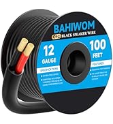 BAHIWOM 12 Gauge Speaker Wire 100ft CL3 Rated OFC 2-Conductor Speaker Cable Polarity Marked Coppe...