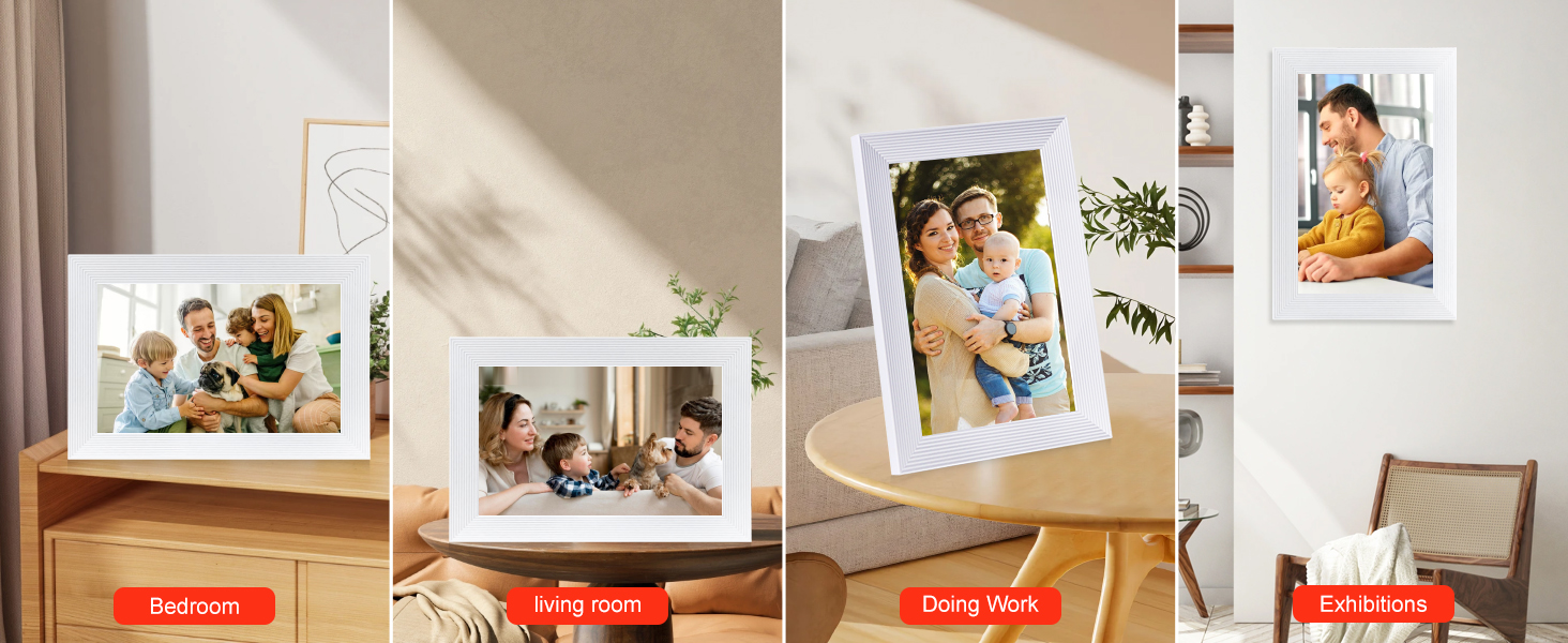 frameo white wifi digital picture frame 10.1 inch smart electronic load from phone for photos