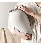 White Ceramic Vase - Large 11.8 Inch Tall Floor Vase for Centerpieces, Farmhouse Rustic Minimalis...