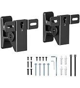 PEGZONE Speaker Wall Mount Pair, Hold 33 lbs, Adjustable Angle, Black | Supports Keyhole, Single-...