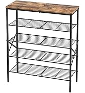 YATINEY Shoe Rack, 5-Tier Shoe Storage,16-20 Pairs of Shoes, Shoe Organizer with Adjustable Shelv...