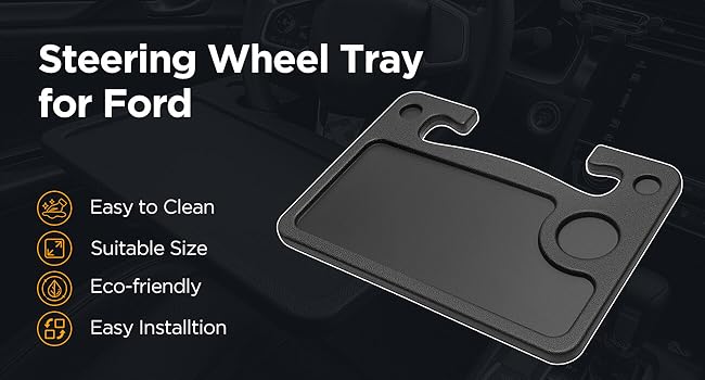 2 in 1 Automotive Car Steering Wheel Tray for Ford F150 F250 F350 Transit Ranger Bronco Explorer