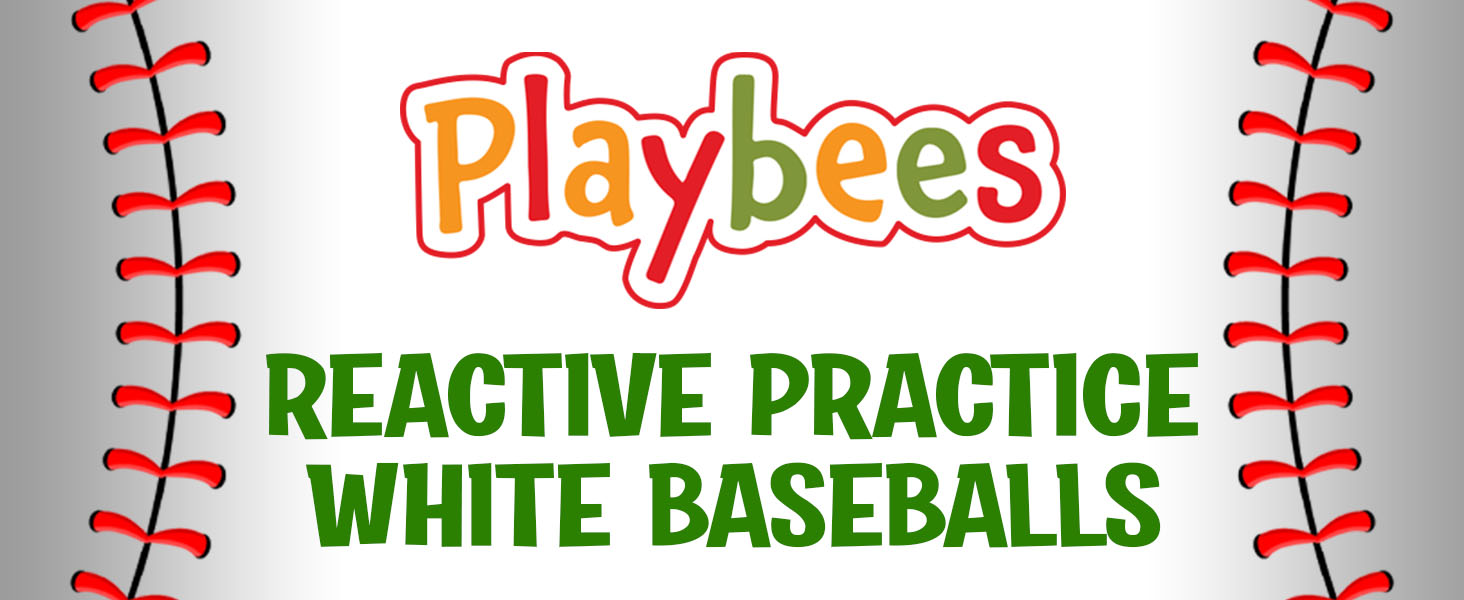 Playbees reactive practice white baseballs