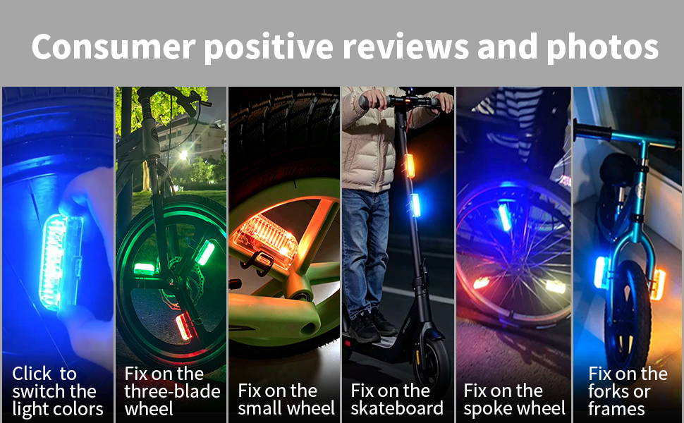 This bike wheel light can be installed on different types of bicycles!